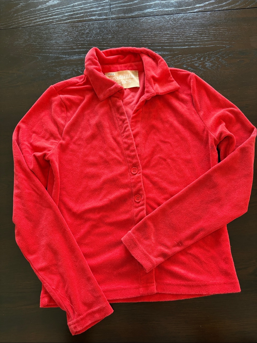 Araminta James Women’s Button-Down Fleece Shirt Jacket - Red